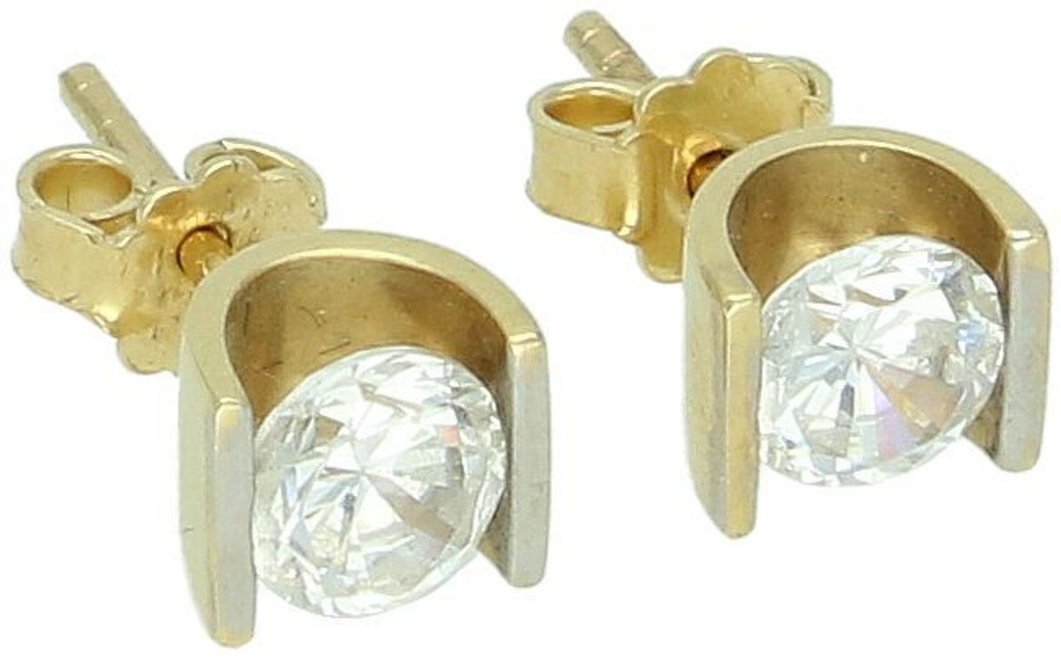 Kolczyki złote duże cyrkonie otoczone złotem wkrętki próba 585 DIA-KLC-1064-585 klc.jpg