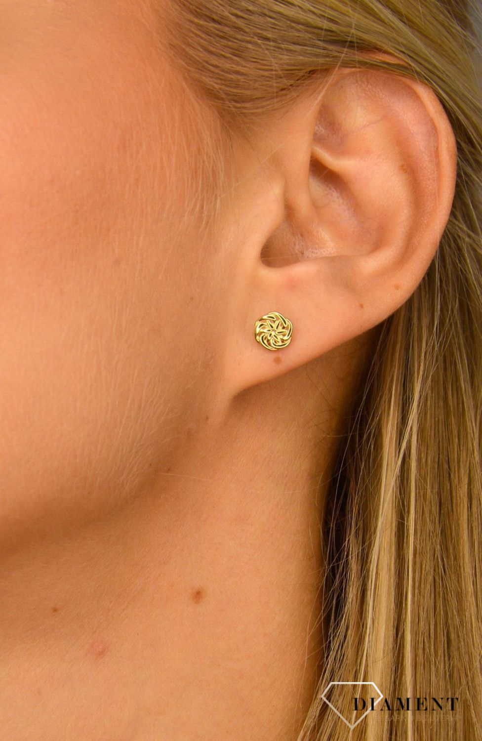 Złote kolczyki 585 okrągłe kwiatki DIA-KLC-1067-585.jpg