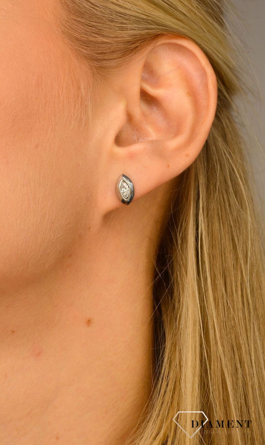 Złote kolczyki białe złoto 585 sztyft z cyrkonią DIA-KLC-1069-585.jpg