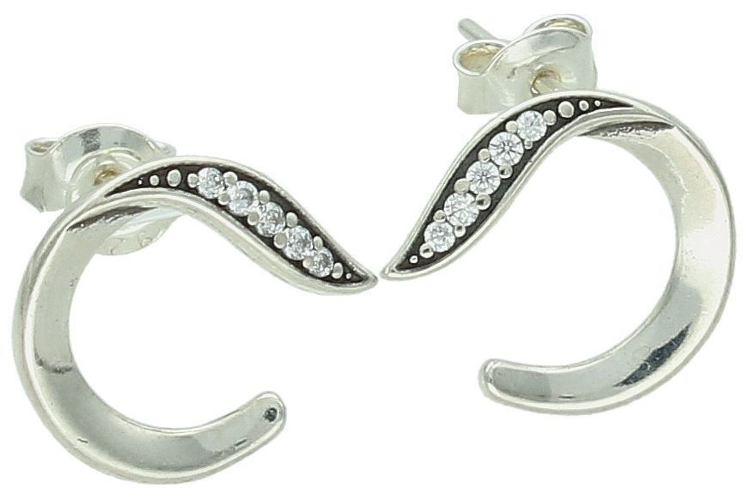 Kolczyki srebrne geometryczne z cyrkoniami próba 925, DIA-KLC-10700-925 Postaw na styl, który łączy nowoczesność z ponadczasową elegancją! 1.jpg