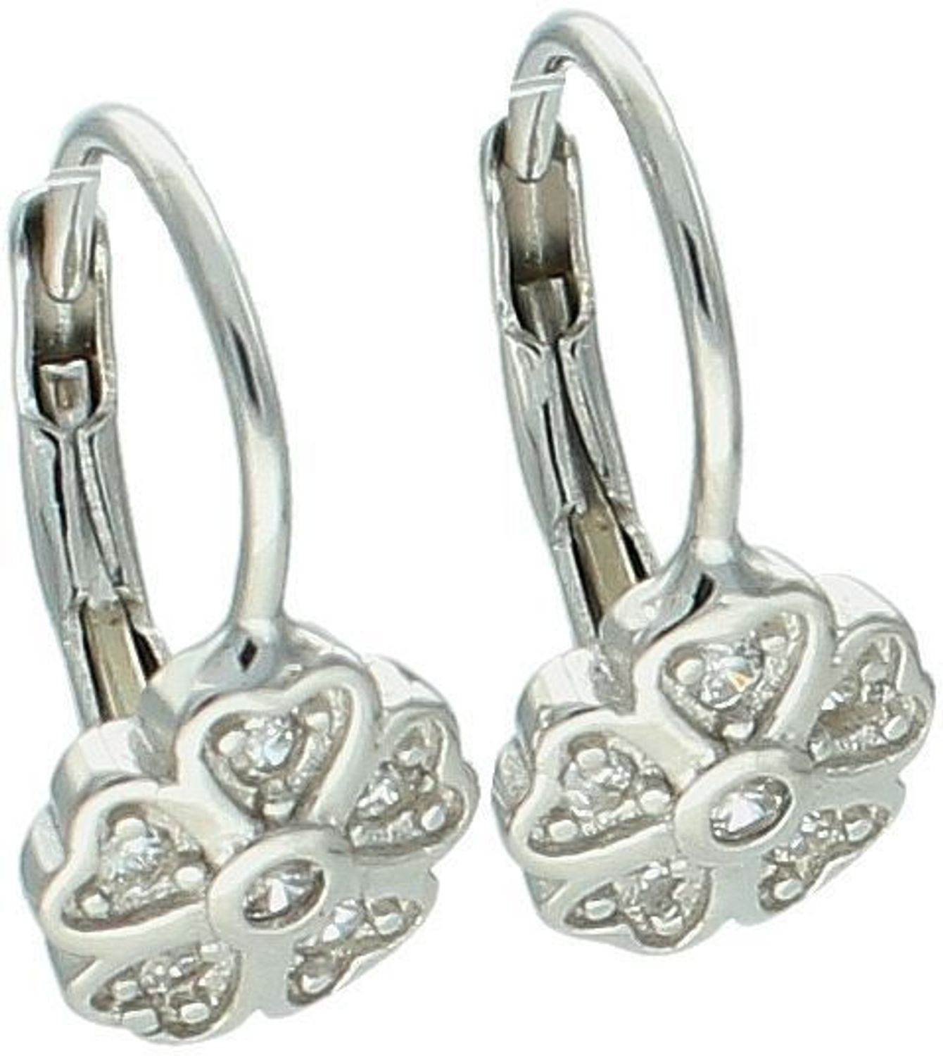 Urocze kolczyki dziecięce w kształcie kwiatków, wykonane ze srebra próby 925, zdobione cyrkonią. Bezpieczne zapięcie typu bigiel angielski – idealne na prezent dla dziewczynki.1.jpg