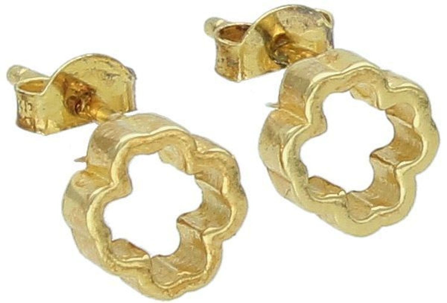 Kolczyki srebrne pozłacane koniczynki próba 925, DIA-KLC-10708-925 Te subtelne i eleganckie kolczyki srebrne w kształcie koniczynki to idealny wybór dla kobiet, które pragną nosić biżuterię 1.jpg