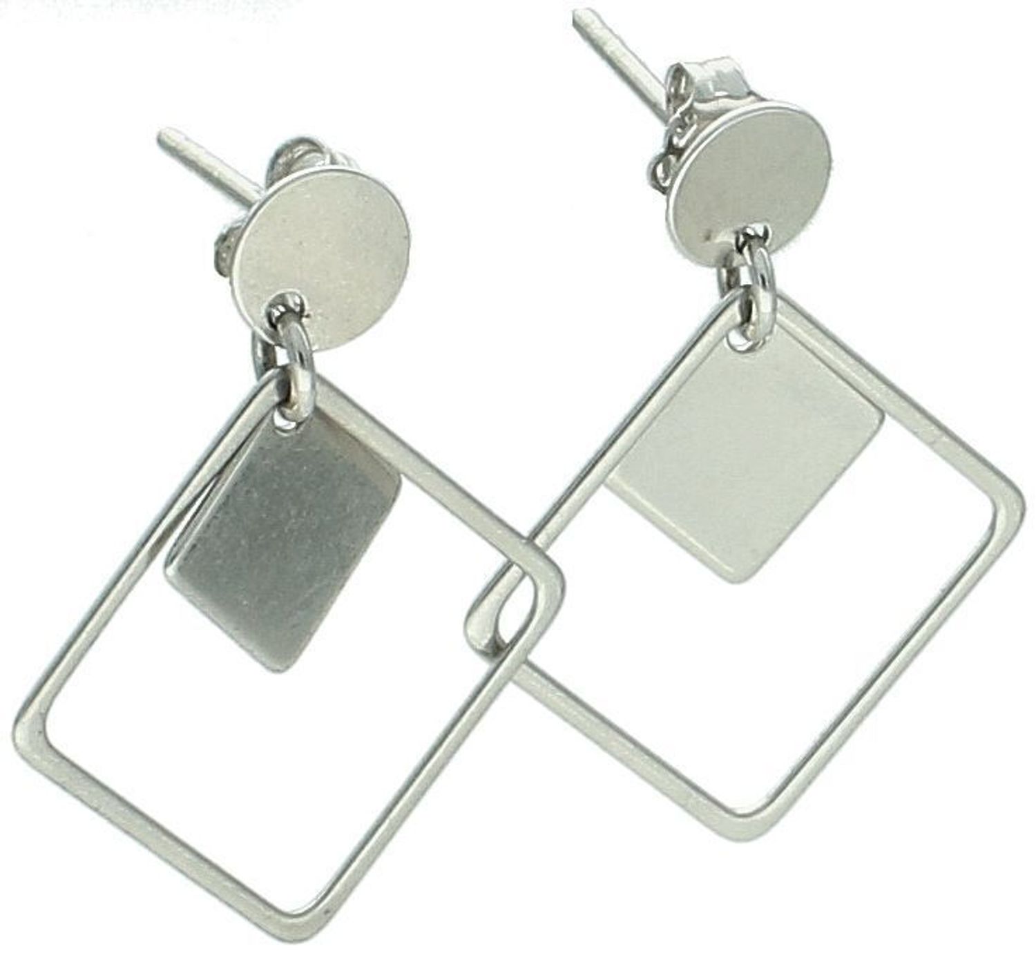 Nowoczesne kolczyki srebrne damskie geometryczne DIA-KLC-10713-925, próba 925. Szerokość 2,0 cm, długość 2,5 cm, zapięcie na sztyft. Stylowa i lekka biżuteria na co dzień i na specjalne okazje.1.jpg