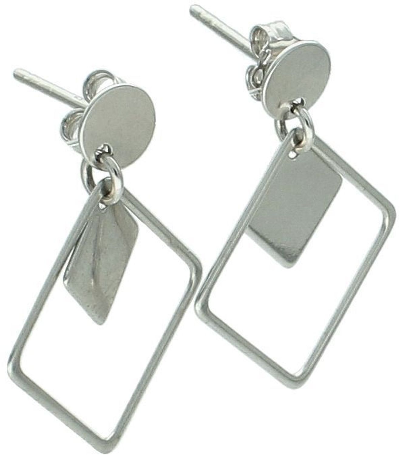 Nowoczesne kolczyki srebrne damskie geometryczne DIA-KLC-10713-925, próba 925. Szerokość 2,0 cm, długość 2,5 cm, zapięcie na sztyft. Stylowa i lekka biżuteria na co dzień i na specjalne okazje.1.jpg