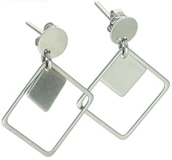 Nowoczesne kolczyki srebrne damskie geometryczne DIA-KLC-10713-925, próba 925. Szerokość 2,0 cm, długość 2,5 cm, zapięcie na sztyft. Stylowa i lekka biżuteria na co dzień i na specjalne okazje.1.jpg
