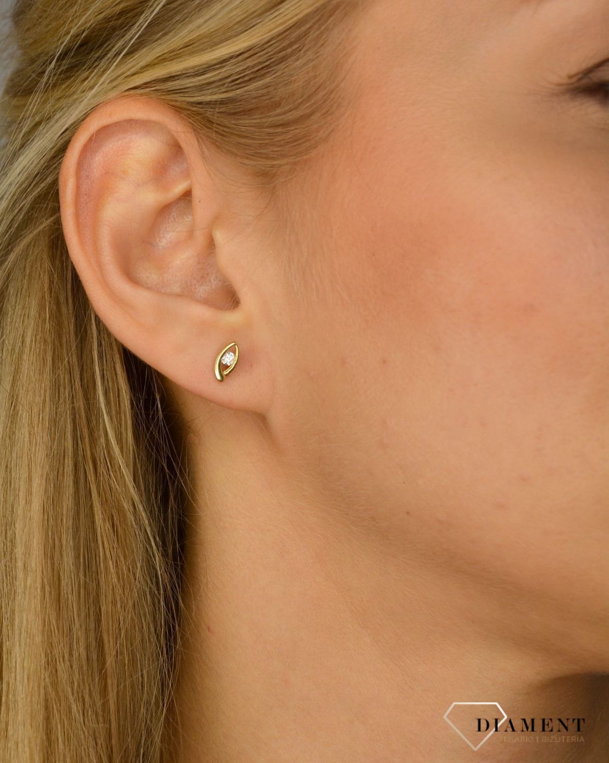 Złote kolczyki 585 cyrkonie łezki DIA-KLC-1073-585.jpg