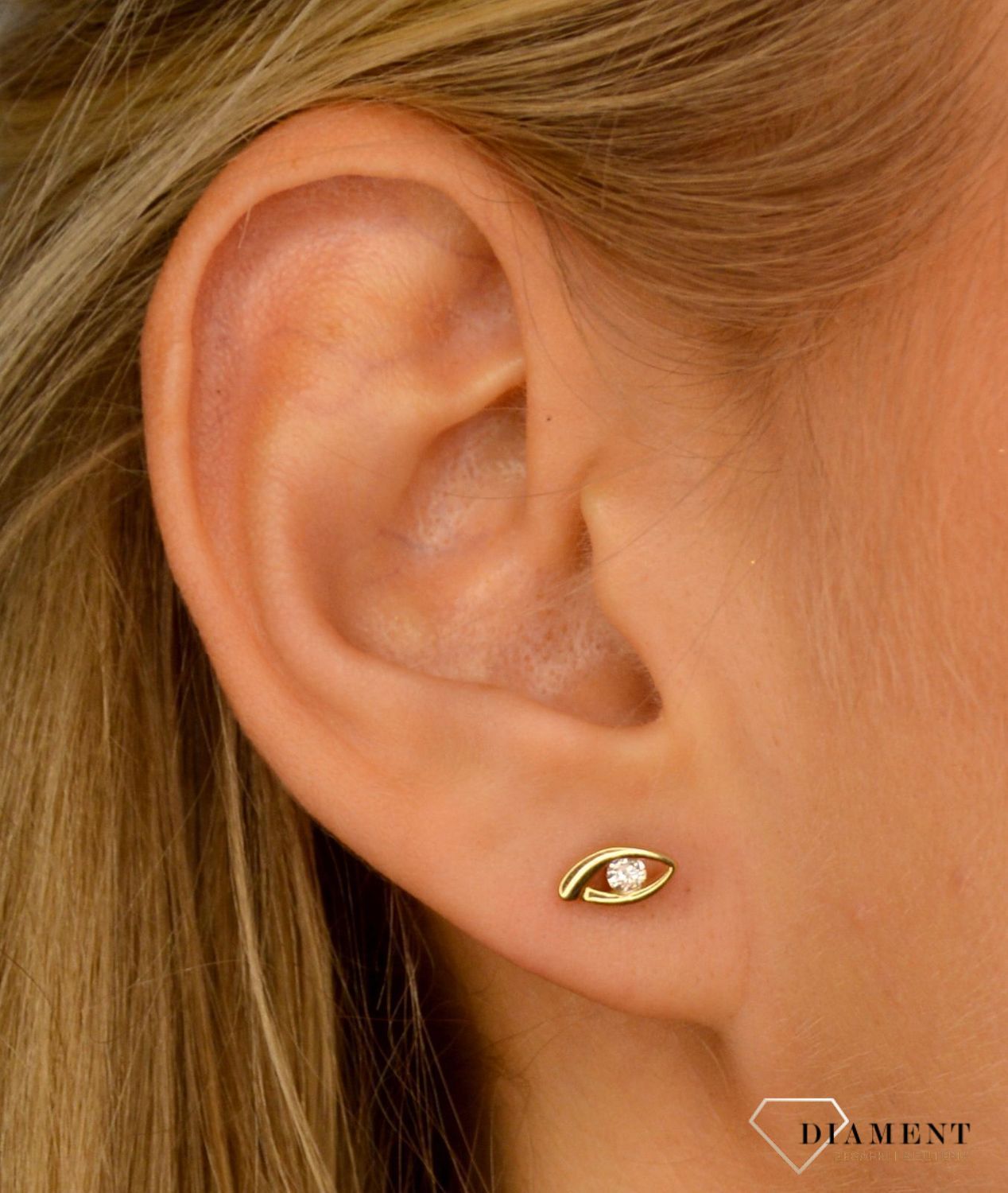 Złote kolczyki 585 cyrkonie łezki DIA-KLC-1073-585.jpg