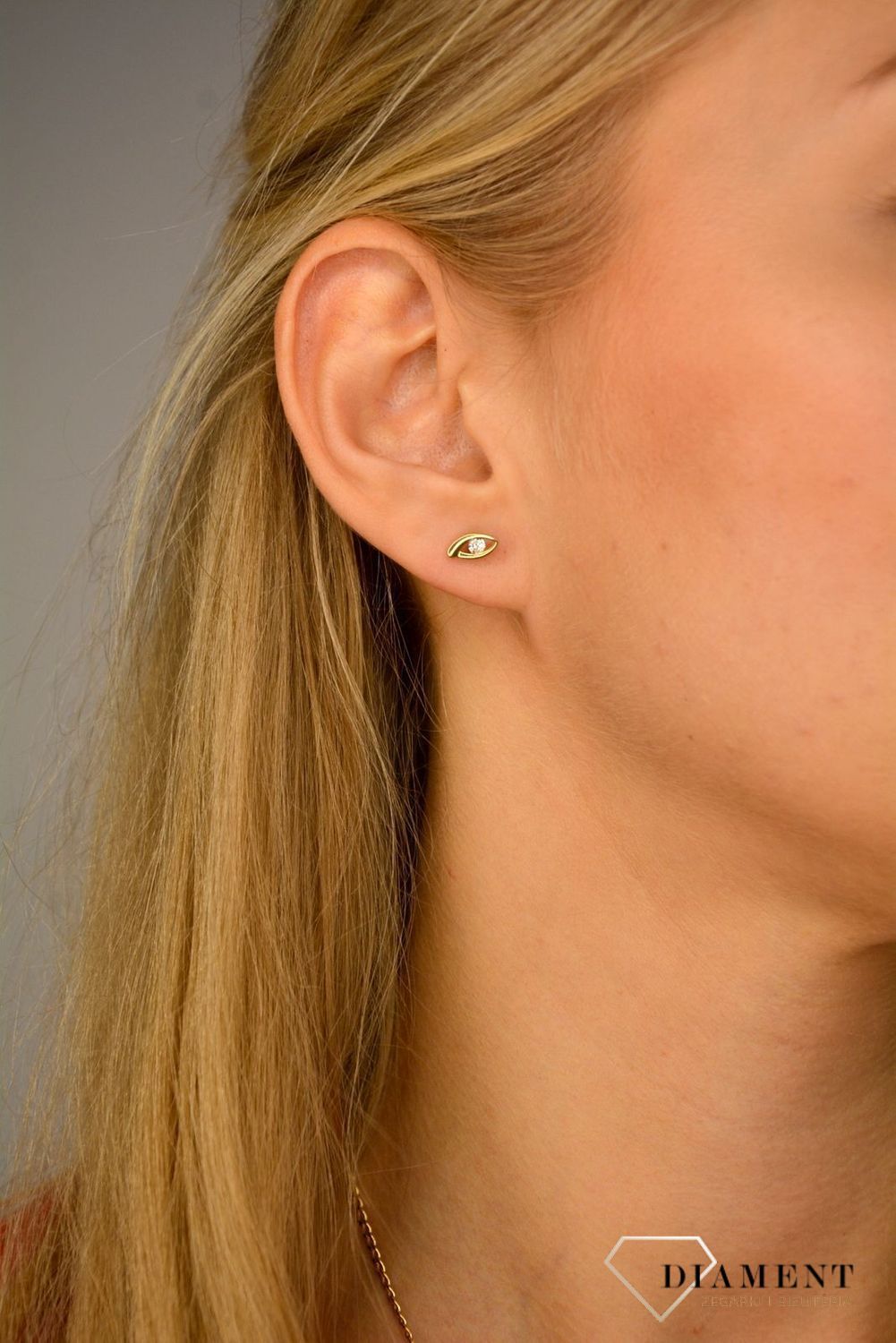Złote kolczyki 585 cyrkonie łezki DIA-KLC-1073-585.jpg