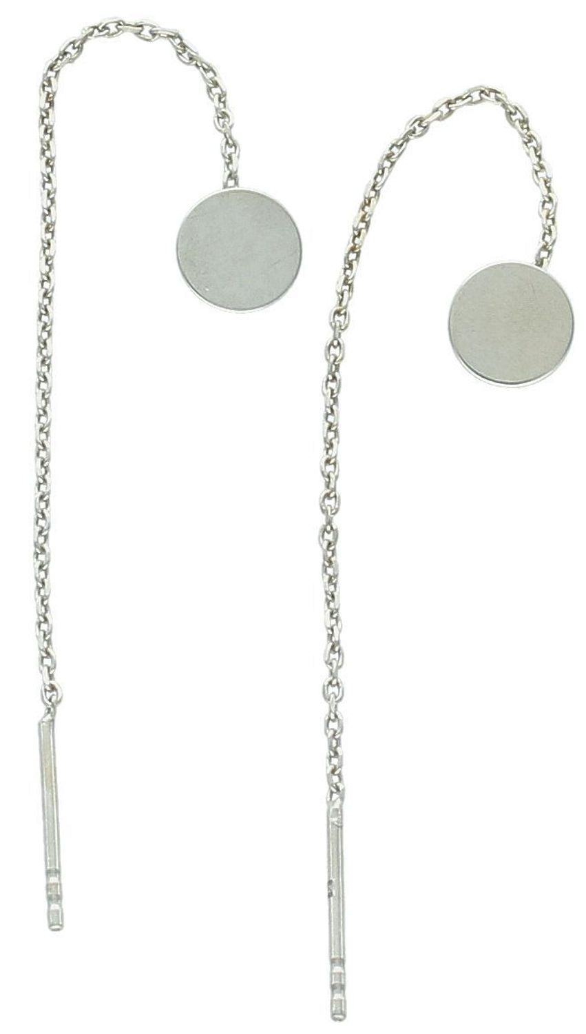 Srebrne przeciągane kolczyki z gładką blaszką Długość 7,5 cm, srebro 925, tylko 1 g. DIA-KLC-10775-925.Minimalistyczna elegancja, która zachwyca! Świetnie komponują się z każdą stylizacją –.jpg