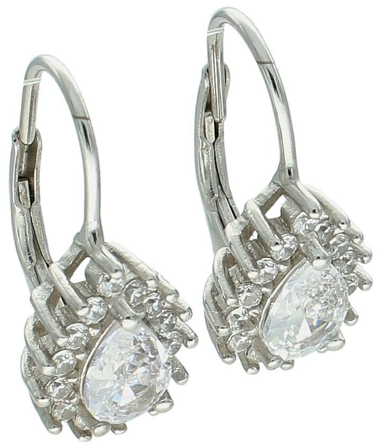 Kolczyki srebrne łezki z cyrkoniami próba 925, DIA-KLC-10783-925 Elegancja w najlepszym wydaniu! Te srebrne kolczyki w kształcie delikatnych łezek to klasyka, która nigdy nie wychodzi z mody.1.jpg