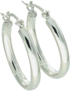 Srebrne kolczyki owalne z zapięciem kreol zatrzaskowym. Próba 925, długość 3 cm, klasyczna elegancja i wysoka jakość wykonania.1.jpg