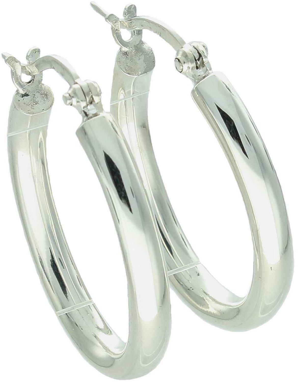 Srebrne kolczyki owalne z zapięciem kreol zatrzaskowym. Próba 925, długość 3 cm, klasyczna elegancja i wysoka jakość wykonania.1.jpg