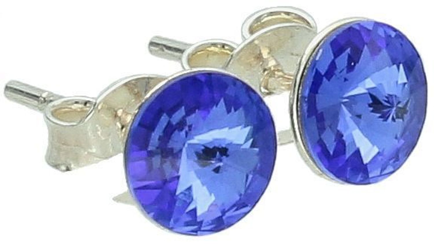 Kolczyki srebrne niebieskie kryształki Swarovski 925, DIA-KLC-10853-925.jpg