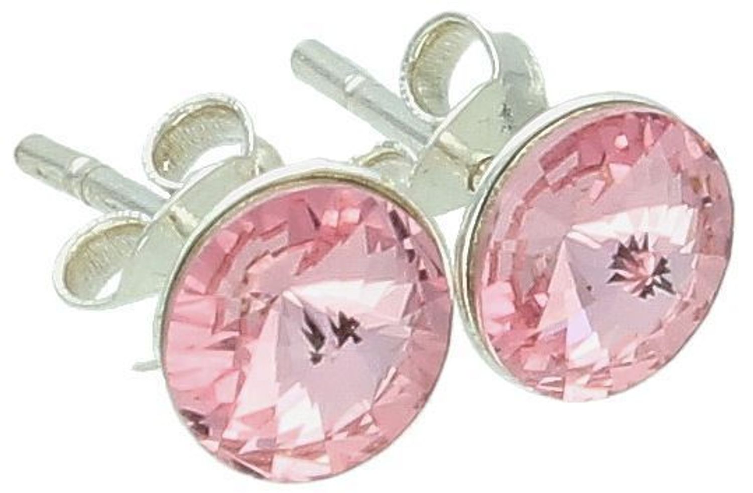 Kolczyki srebrne różowe kryształki Swarovski 925, DIA-KLC-10854-925...jpg