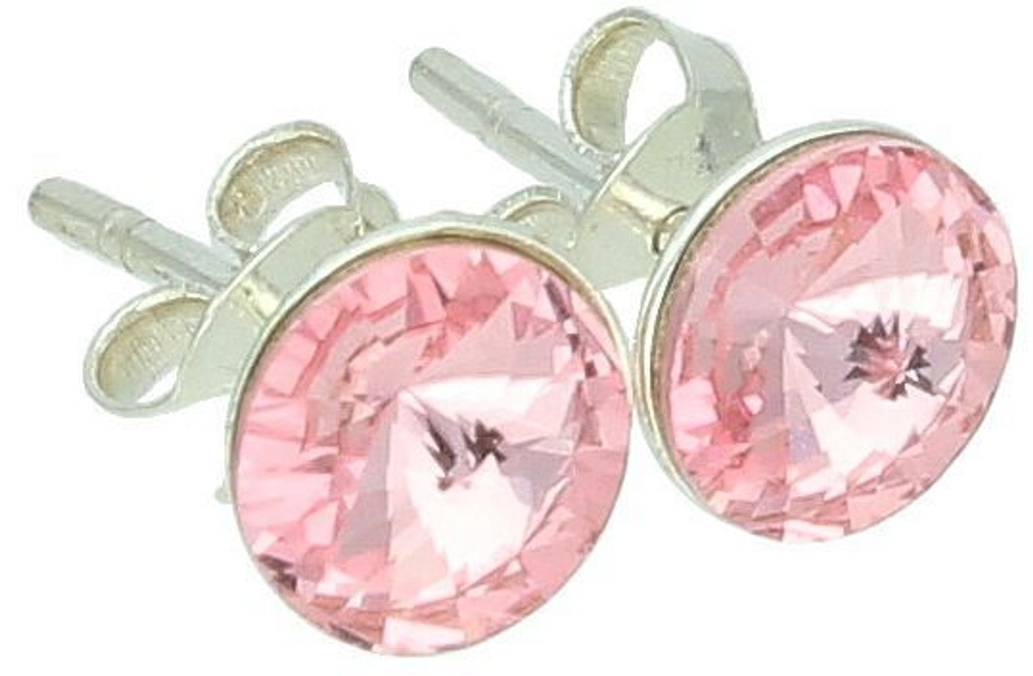 Kolczyki srebrne różowe kryształki Swarovski 925, DIA-KLC-10854-925...jpg