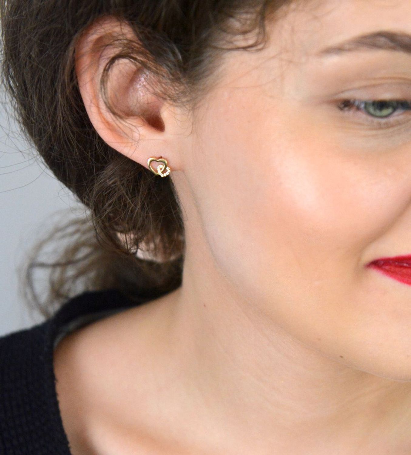 Kolczyki złote serduszka z cyrkoniami pr 585, DIA-KLC-10878-585.jpg