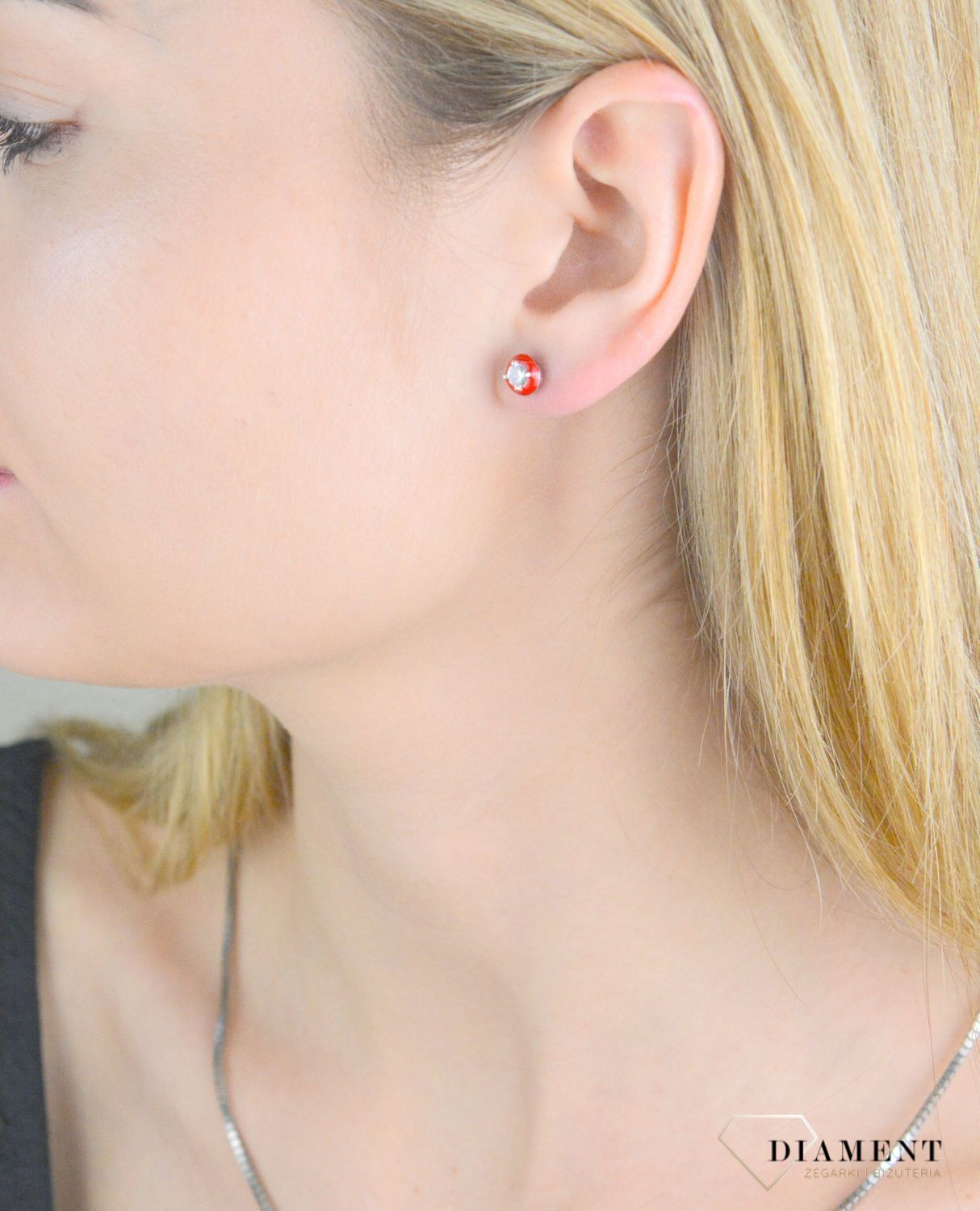 Srebrne kolczyki 925 okrągłe czerwone z cyrkonią Ag.jpg
