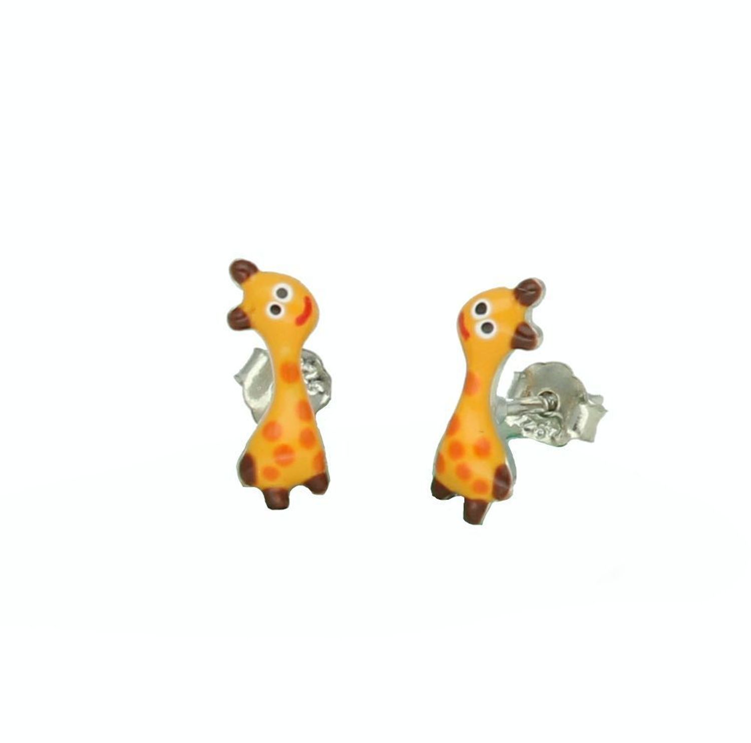 Srebrne kolczyki dziecięce 925 pomarańczowe lamy wkrętki DIA-KLC-10956-925.jpg