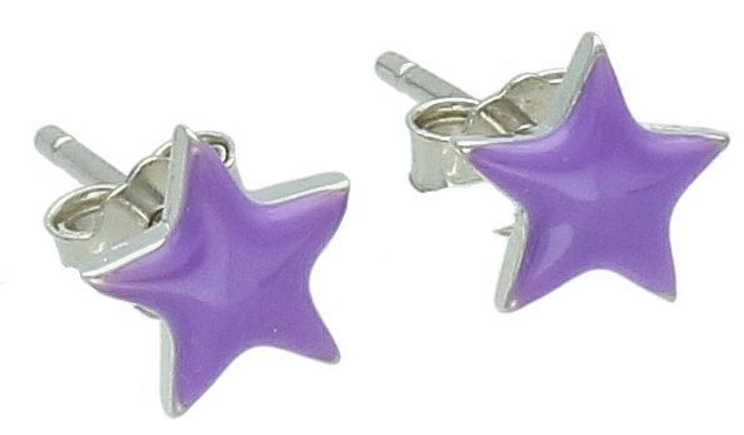 Kolczyki srebrne fioletowe gwiazdki, próba 925 DIA-KLC-10958-925. Dziecięca srebrna biżuteria będzie idealnym pomysłem na prezent. Kolorowe kolczyki dla dziewczynki. 1.jpg