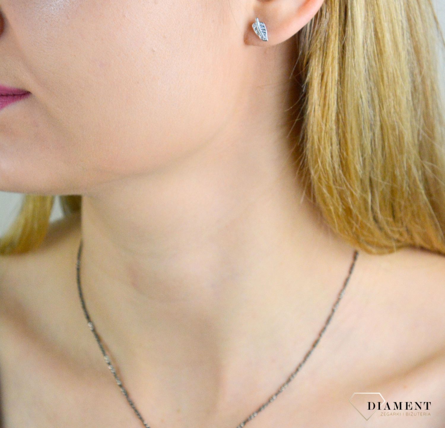 Srebrne kolczyki 925 listki wkrętki DIA-KLC-10968-925.jpg