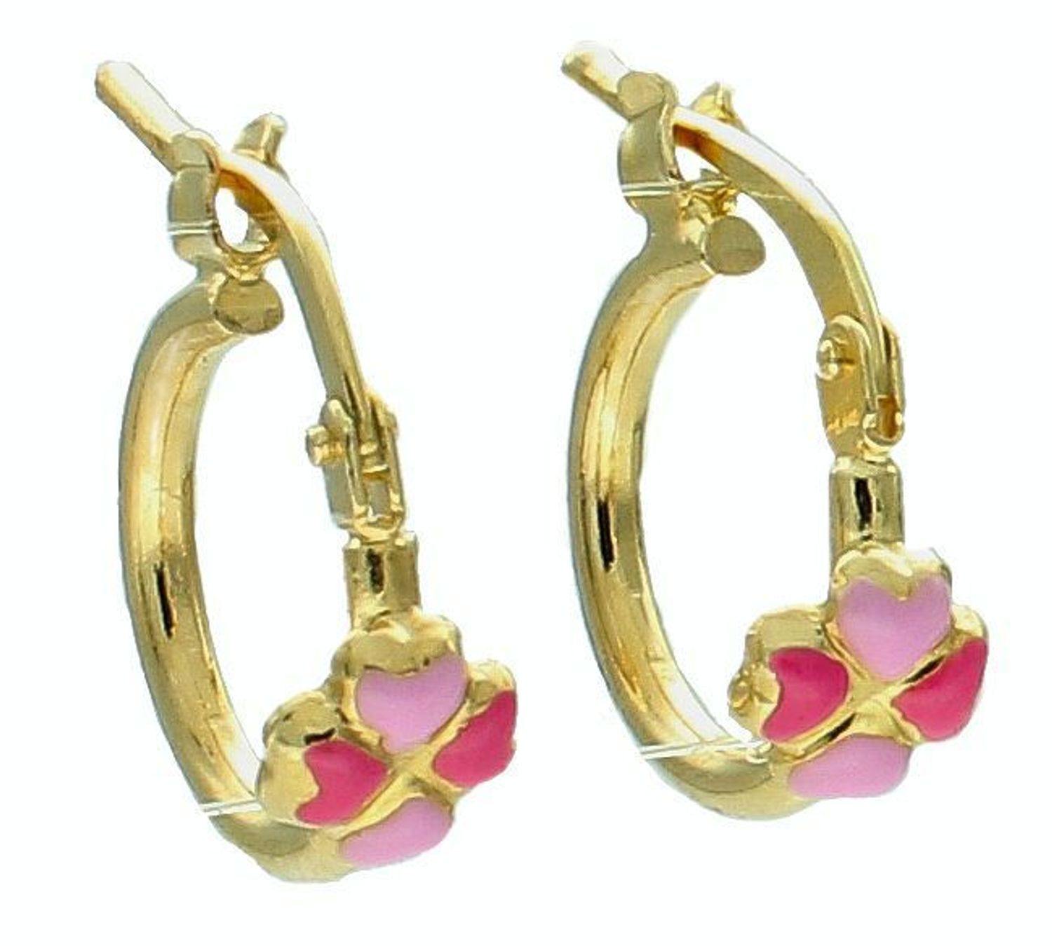 Srebrne kolczyki pozłacane z różowym kwiatkiem DIA-KLC-10974-925.jpg