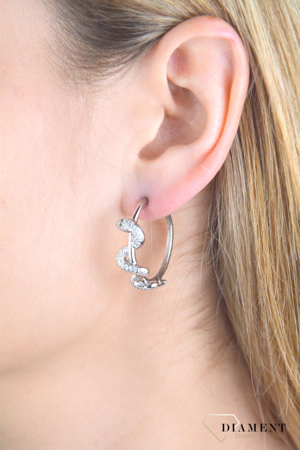 Srebrne kolczyki damskie 925 koła oplecione żmiją DIA-KLC-10981-925.jpg