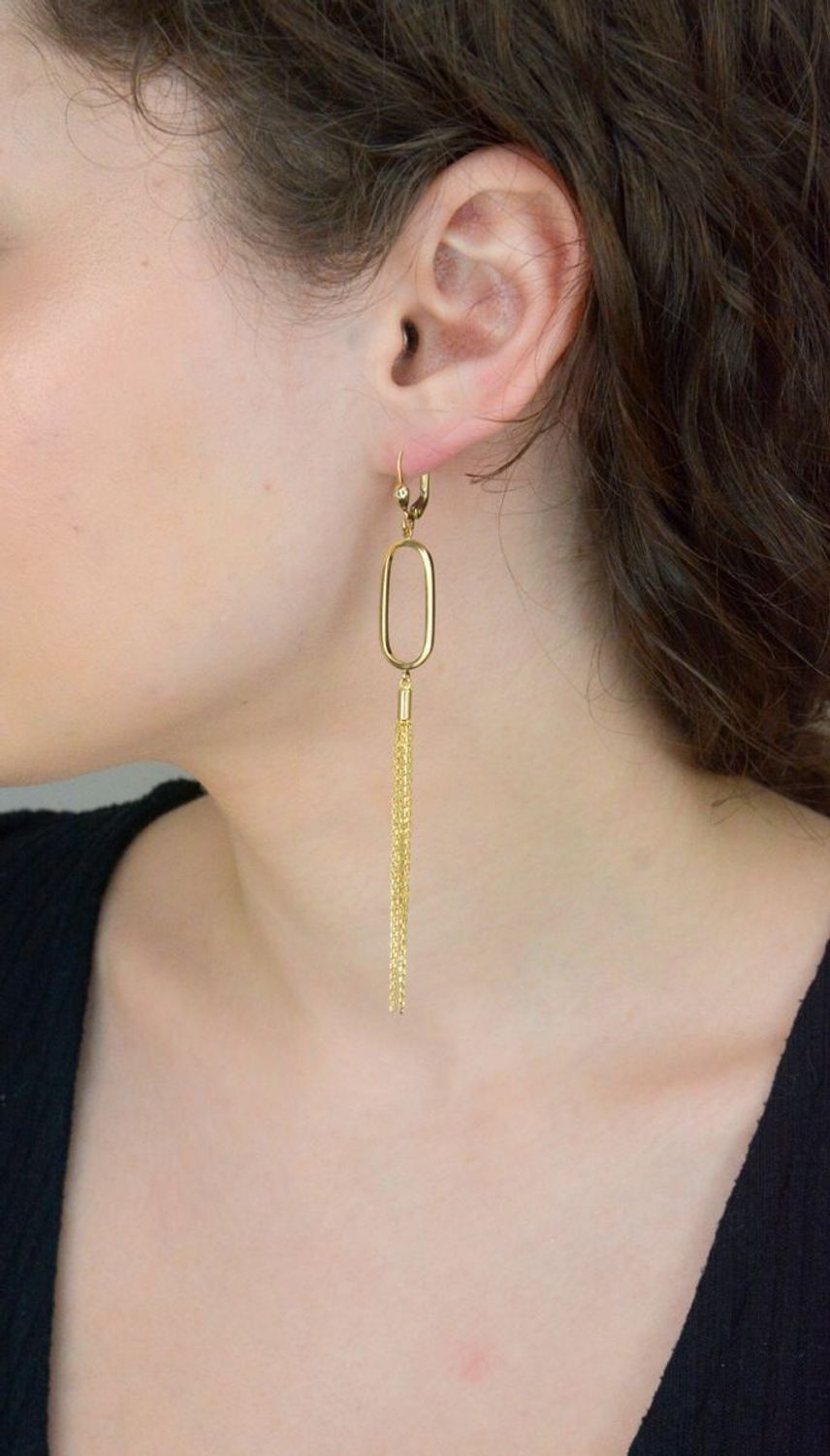 Złote kolczyki wiszące damskie próba 585 DIA-KLC-11044-585.jpg