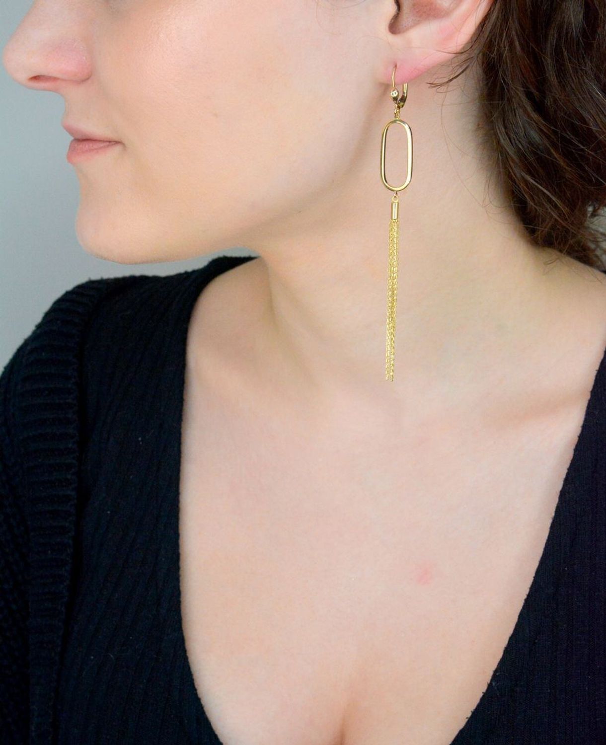 Złote kolczyki wiszące damskie próba 585 DIA-KLC-11044-585.jpg