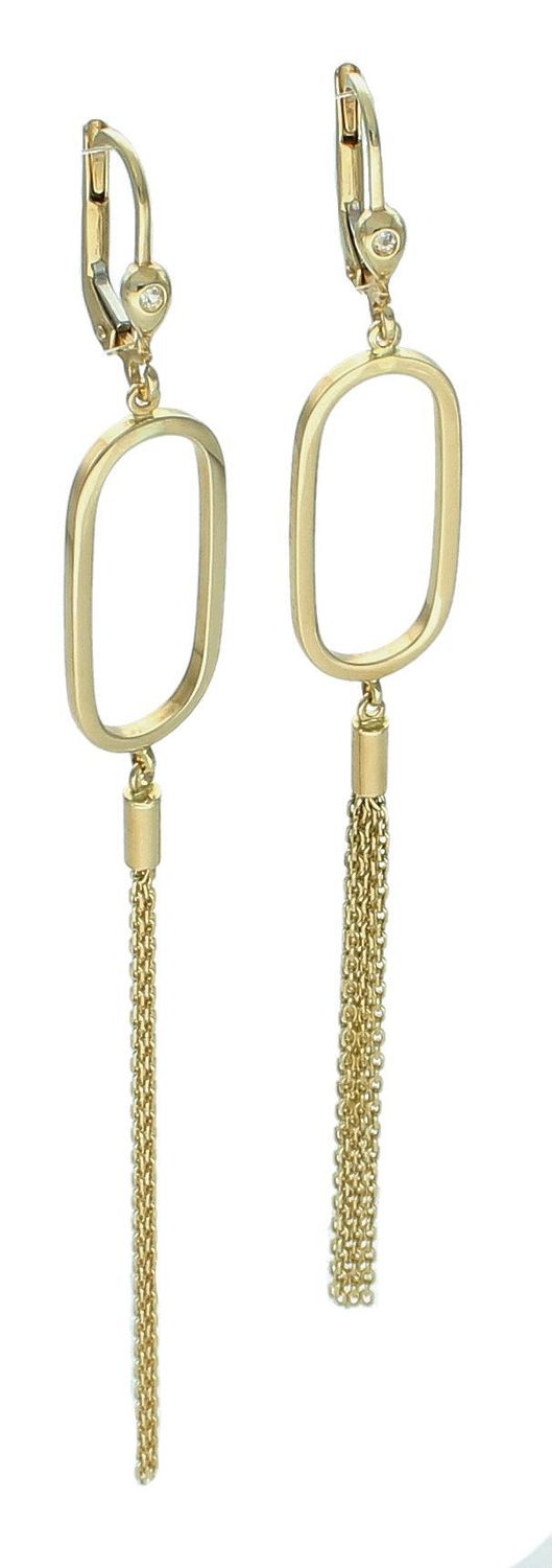 Złote kolczyki wiszące damskie próba 585 DIA-KLC-11044-585.jpg