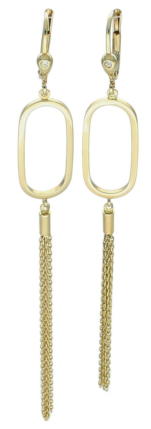 Złote kolczyki wiszące damskie próba 585 DIA-KLC-11044-585.jpg