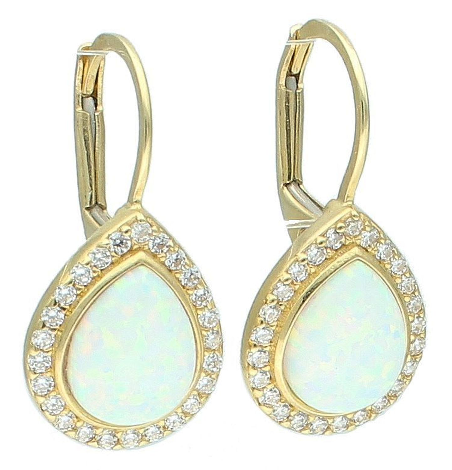 Złote kolczyki damskie 585 z kamieniem naturalnym opal DIA-KLC-11045-585 Au 585.jpg