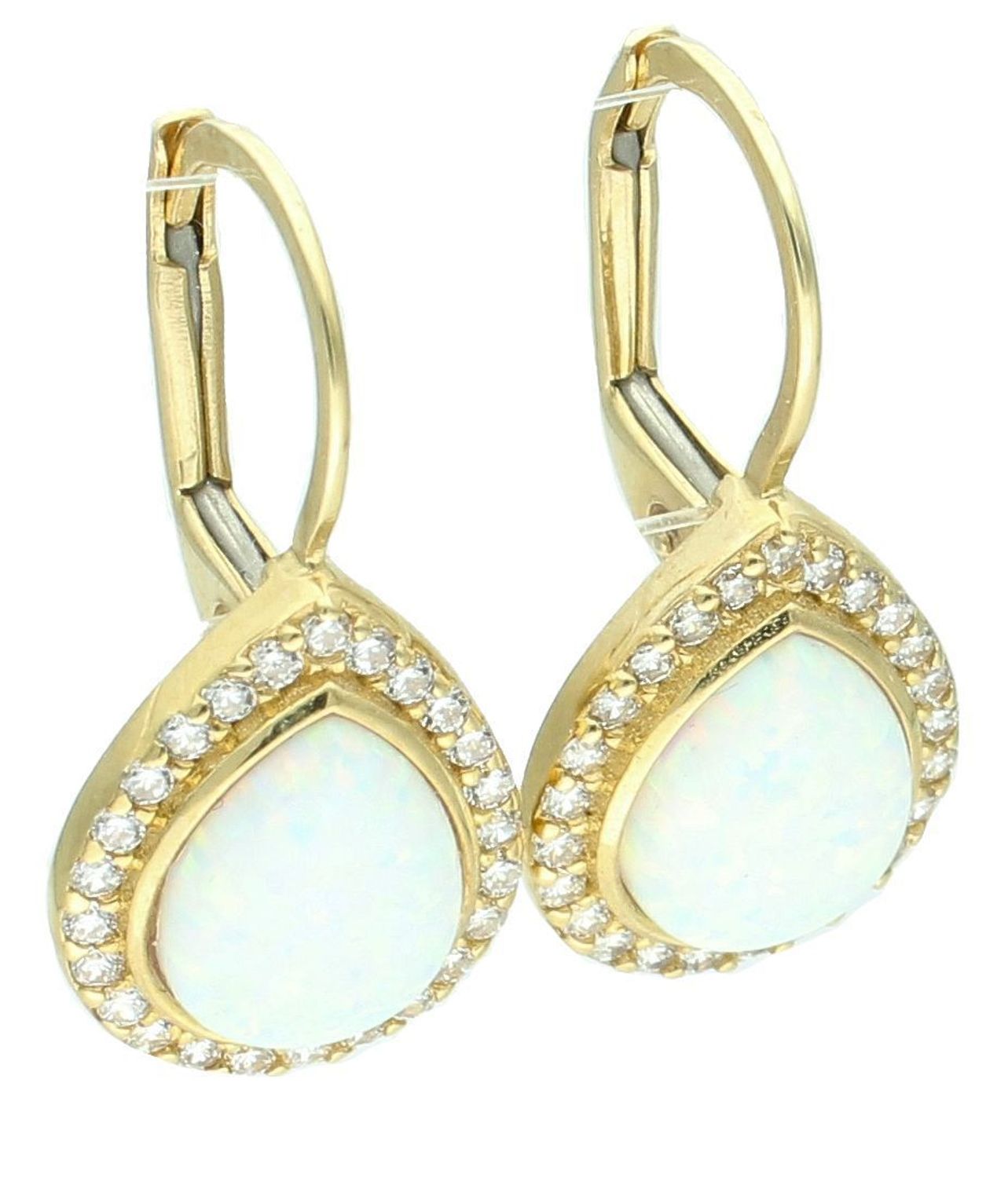 Złote kolczyki damskie 585 z kamieniem naturalnym opal DIA-KLC-11045-585 Au 585.jpg