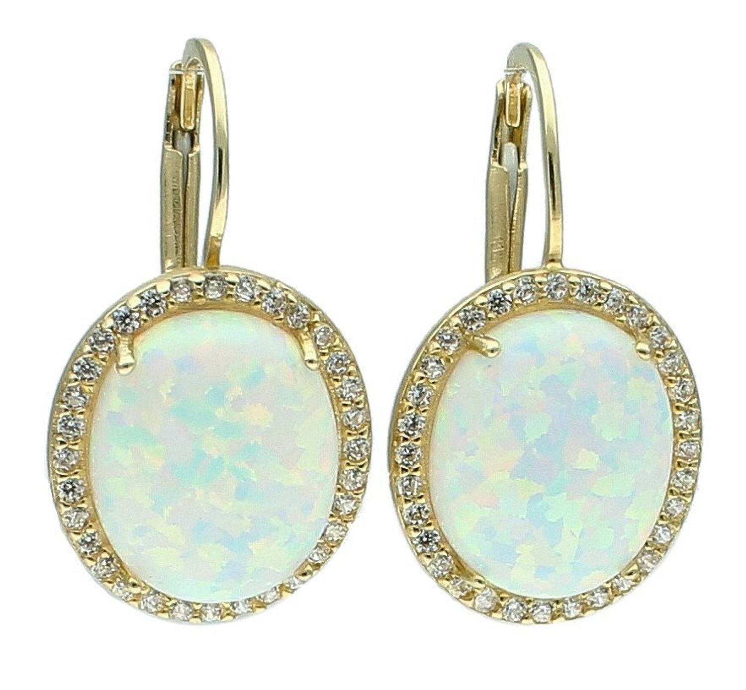 Kolczyki złote z opalem i cyrkoniami próba 585 DIA-KLC-11049-585 Au 585.jpg