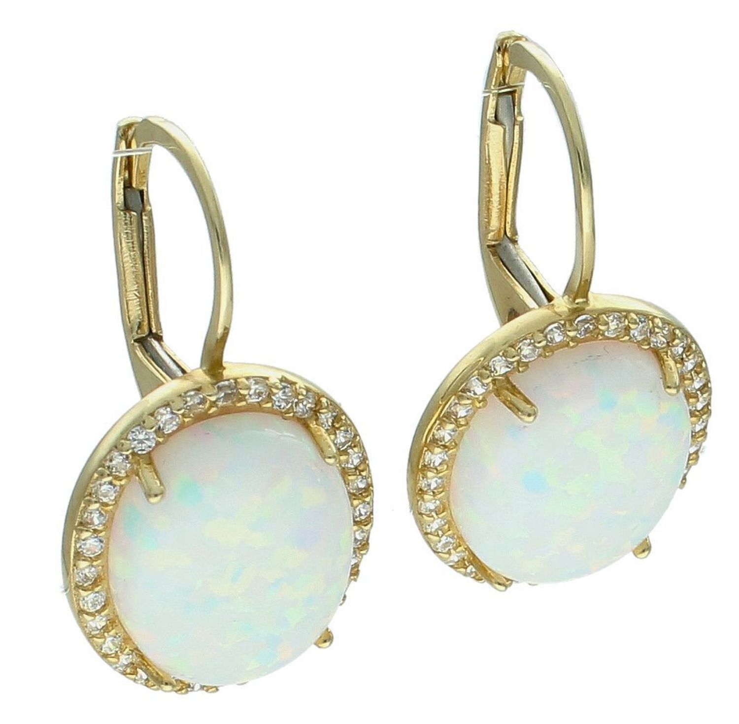 Kolczyki złote z opalem i cyrkoniami próba 585 DIA-KLC-11049-585 Au 585.jpg