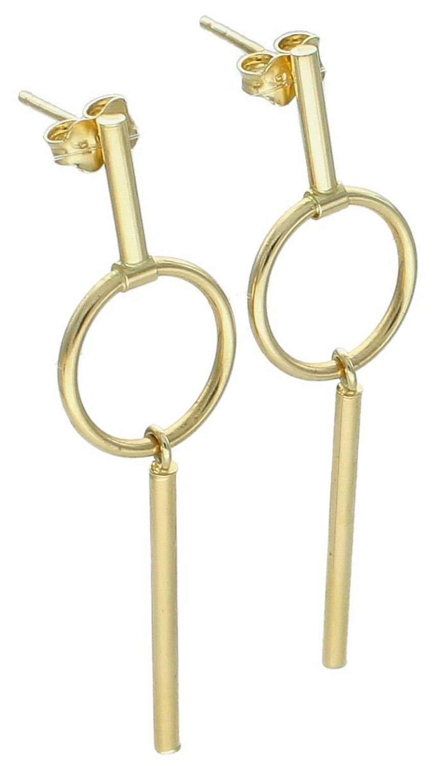 Kolczyki złote wiszące kółeczko z patyczkiem pr 585 DIA-KLC-11109-585  Te eleganckie kolczyki w formie wiszącego kółeczka z subtelnym patyczkiem to połączenie klasyki z nowoczesnym akcentem. 1.jpg