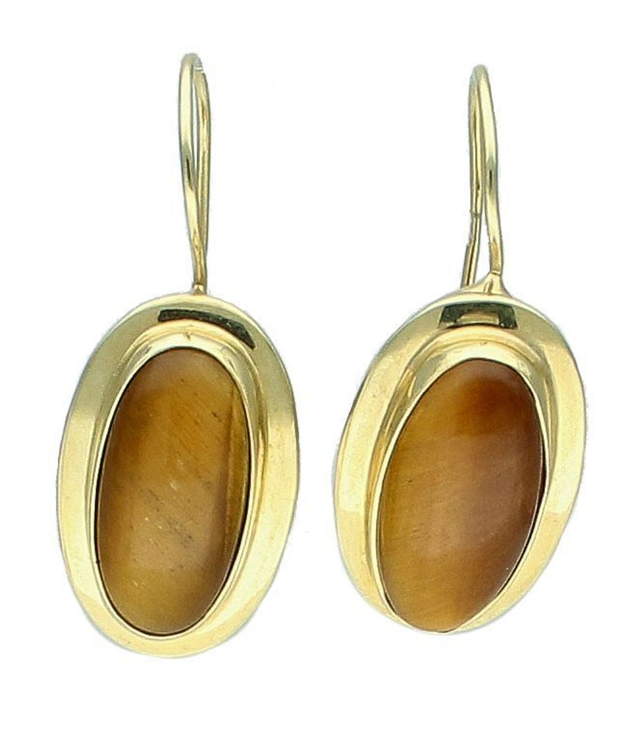 Złote kolczyki tygrysie oko próba 585 DIA-KLC-11126-585.jpg