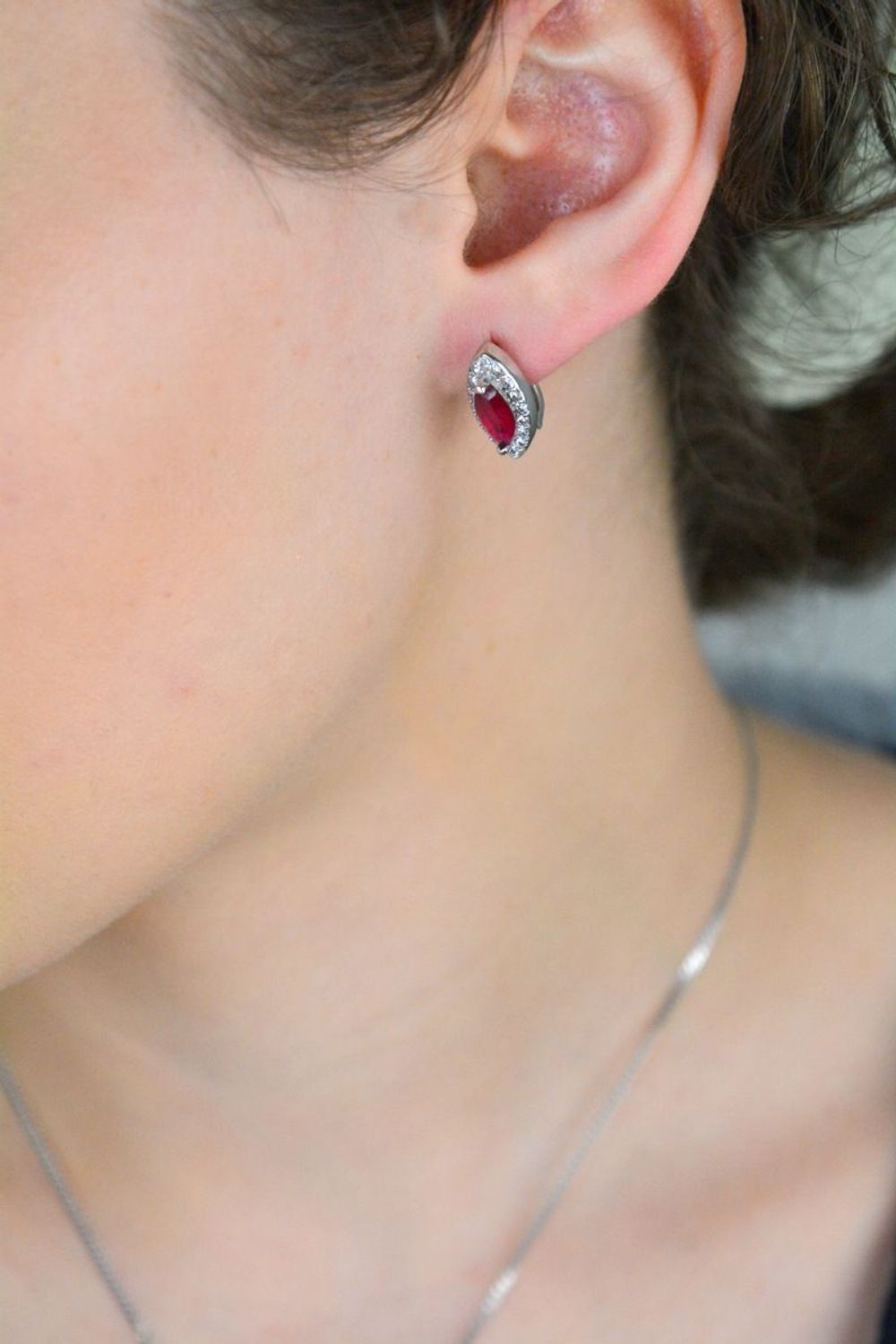 Kolczyki srebrne próba 925, łezki z różową i białą cyrkonią DIA-KLC-11167-925.jpg