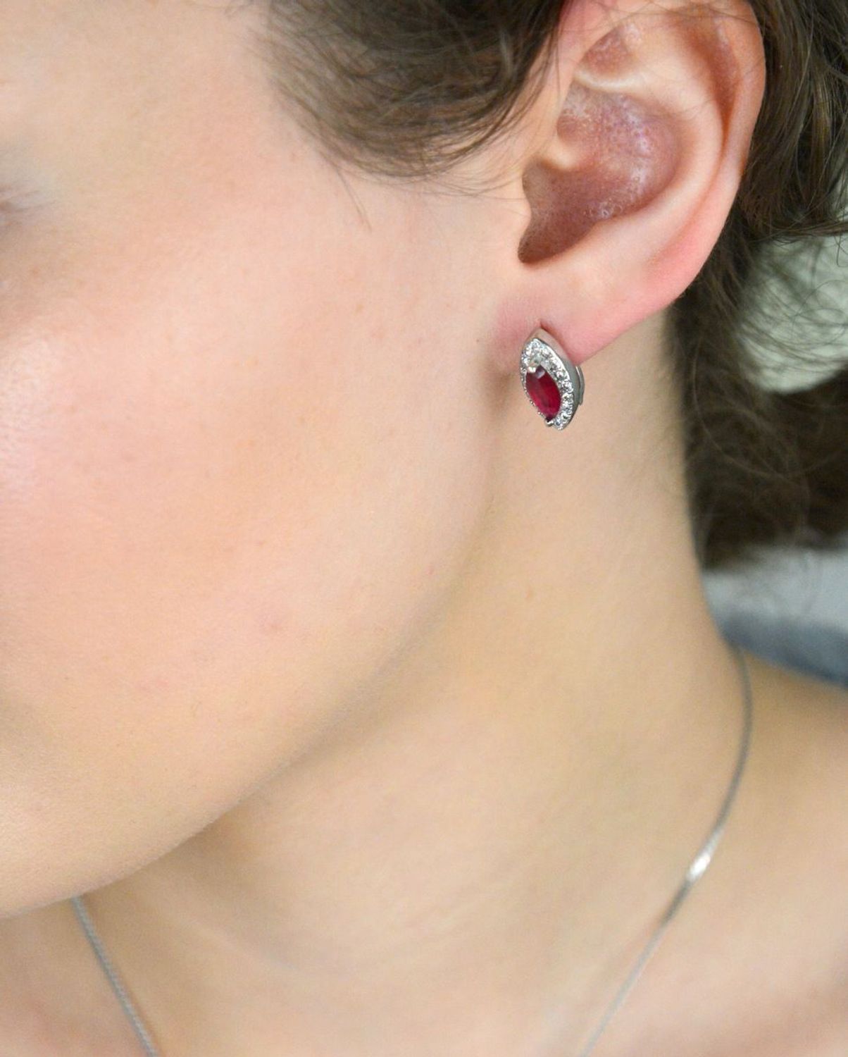 Kolczyki srebrne próba 925, łezki z różową i białą cyrkonią DIA-KLC-11167-925.jpg