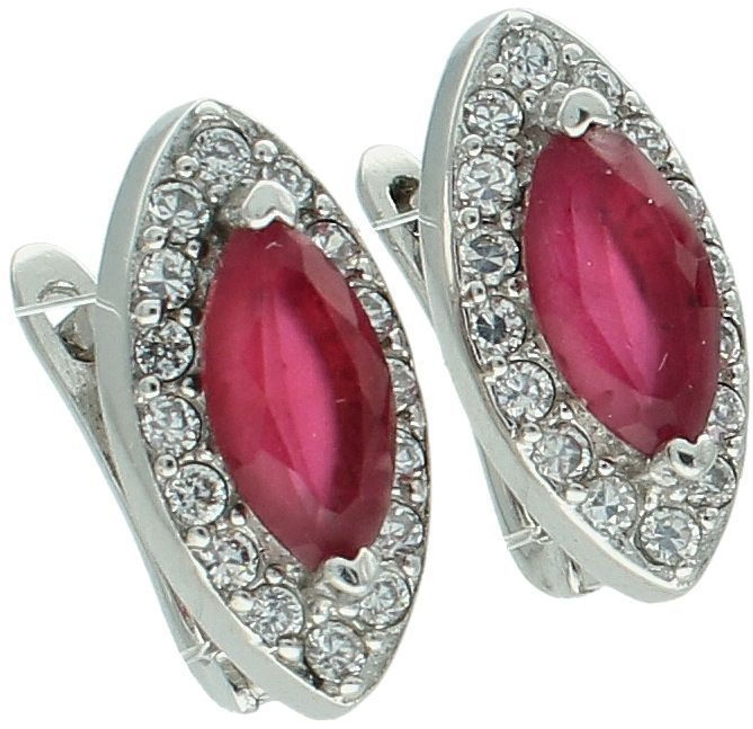 Kolczyki srebrne próba 925, łezki z różową i białą cyrkonią DIA-KLC-11167-925.jpg