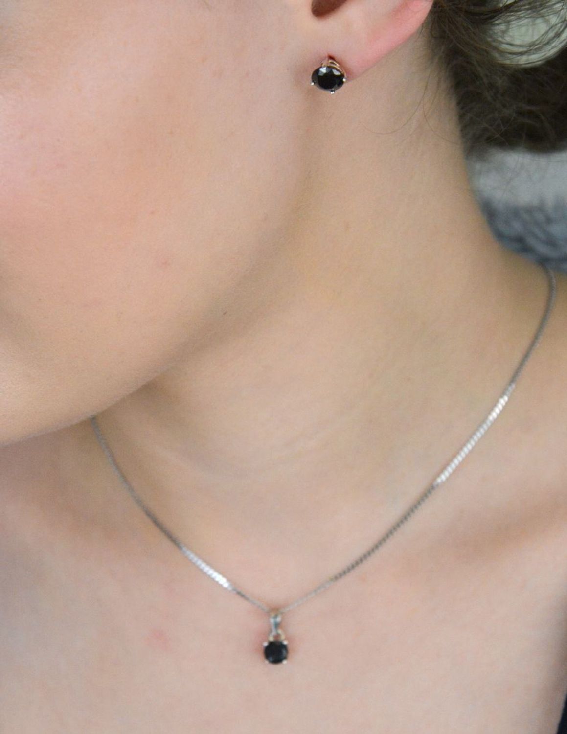 Kolczyki damskie srebrne próba 925, cyrkonia okrągła czarna DIA-KLC-11170-925.jpg