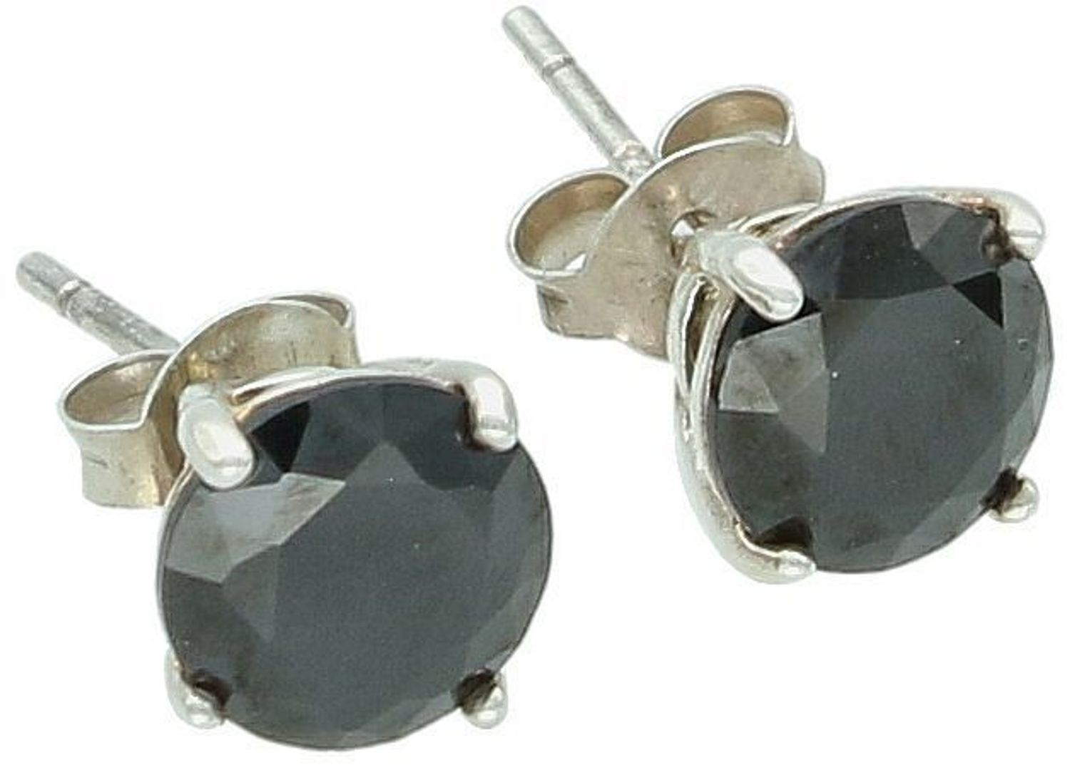 Kolczyki damskie srebrne próba 925, cyrkonia okrągła czarna DIA-KLC-11170-925.jpg