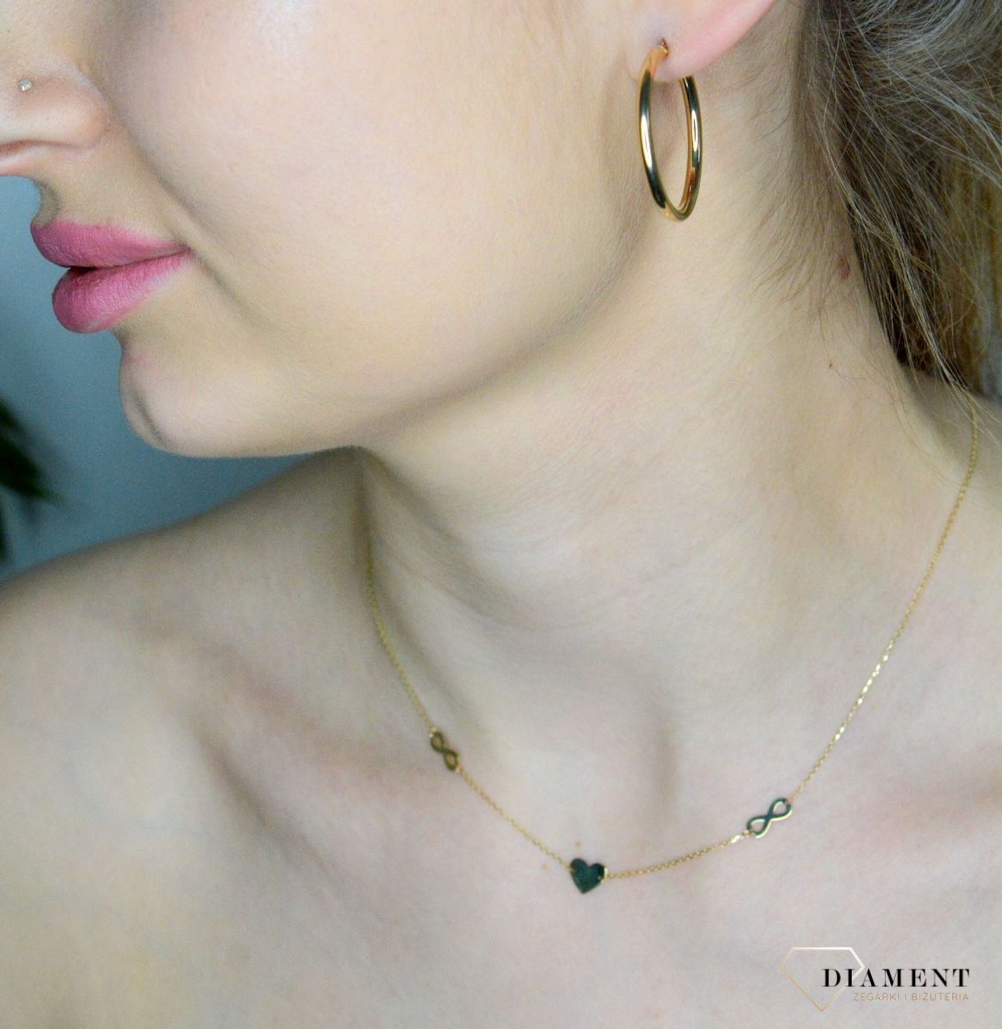 Złote kolczyki damskie 375 złote kolczyki duże koła DIA-KLC-11180-375.jpg