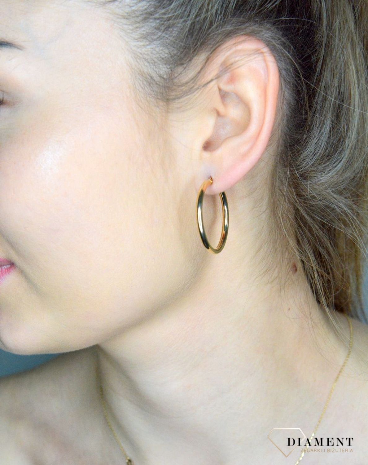 Złote kolczyki damskie 375 złote kolczyki duże koła DIA-KLC-11180-375.jpg