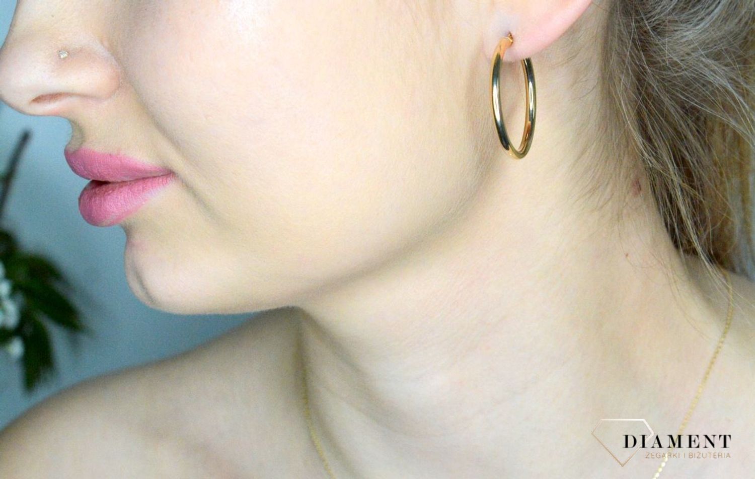 Złote kolczyki damskie 375 złote kolczyki duże koła DIA-KLC-11180-375.jpg