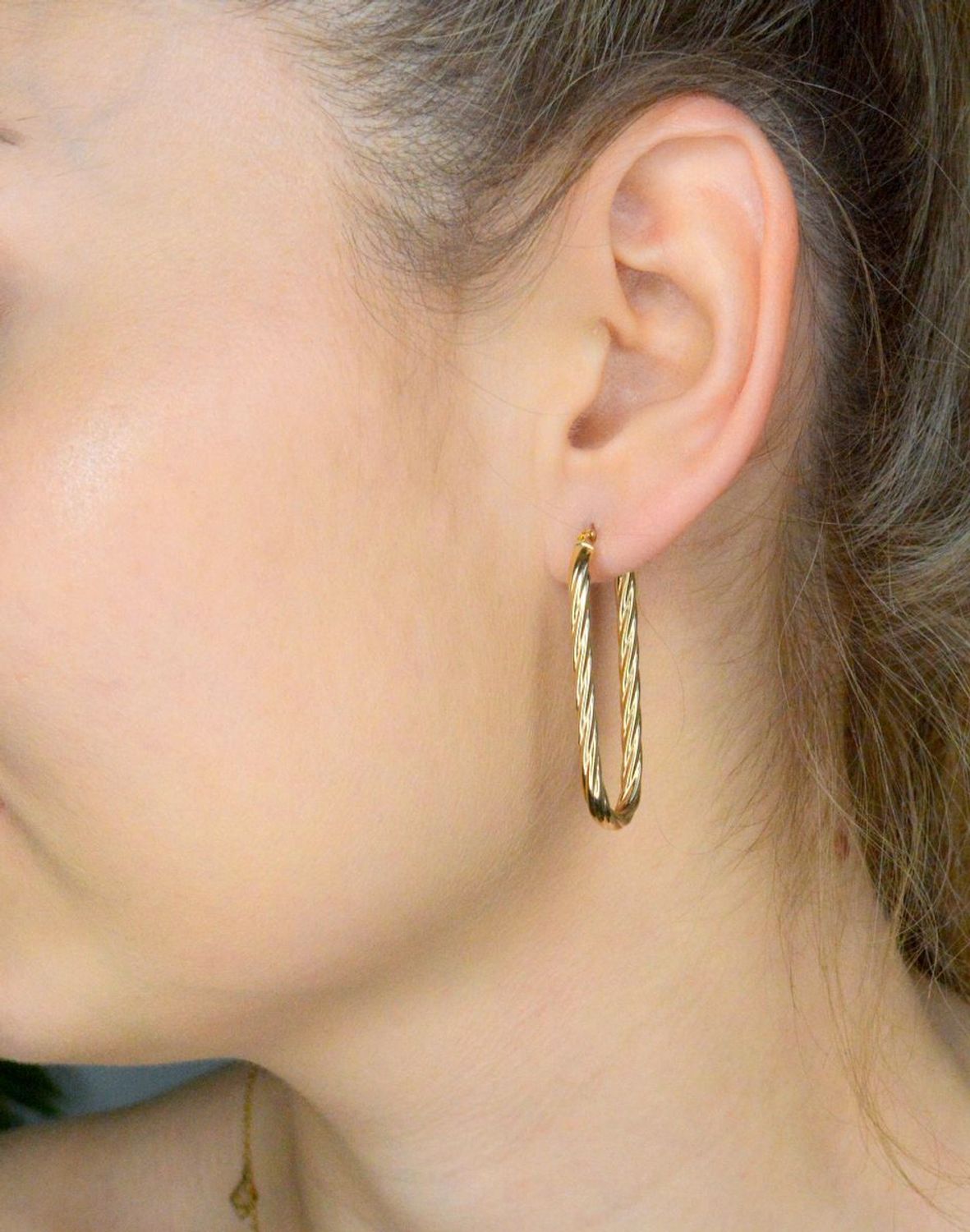 Złote kolczyki damskie 375 Kolczyki Owalne Koła Złoty Sznur DIA-KLC-11187-375.jpg