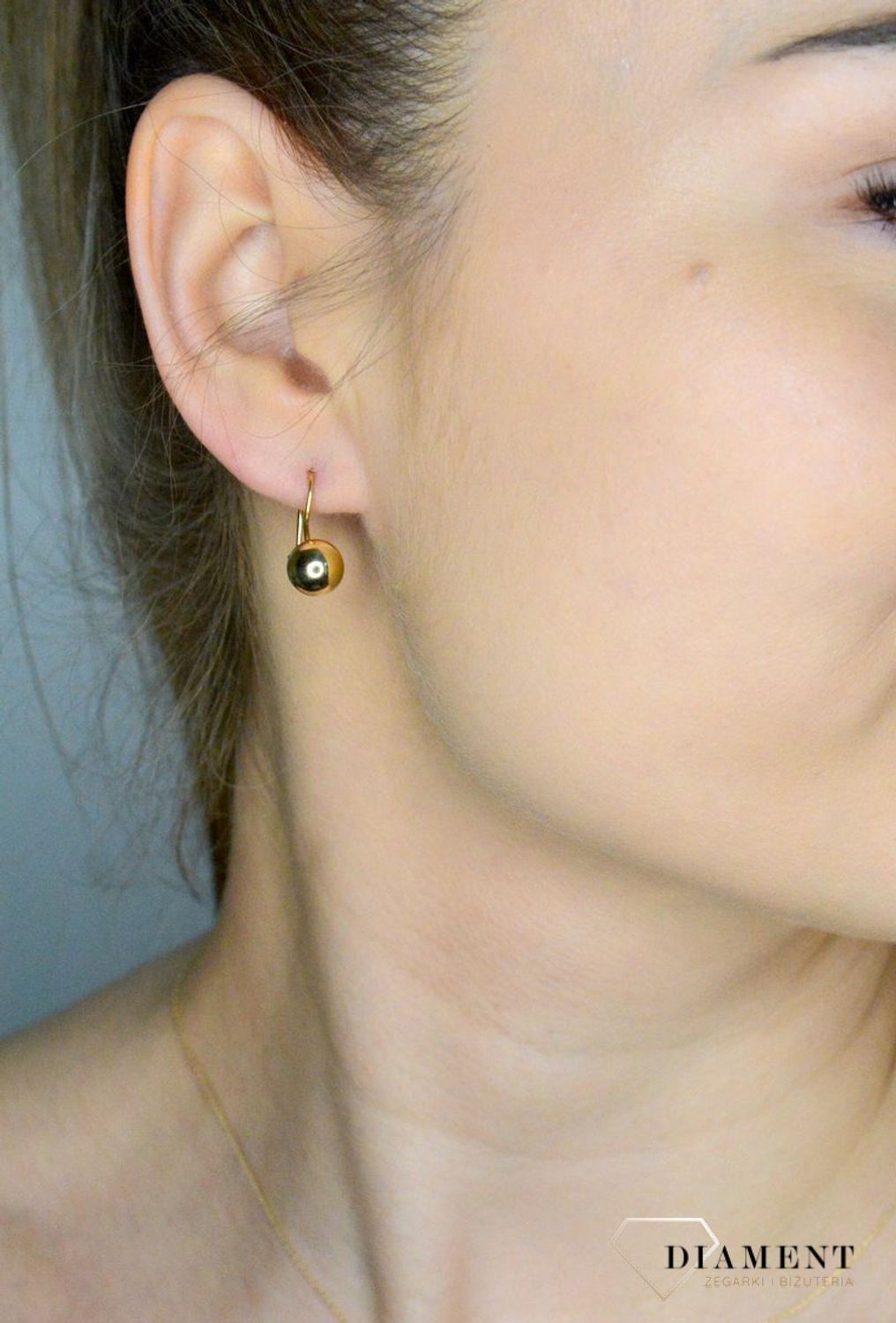 Złote kolczyki damskie 585 wiszące kulki 8 mm DIA-KLC-11188-375.jpg