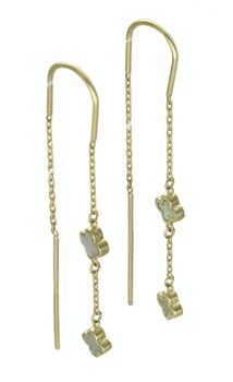 Złote kolczyki damskie 375 Złote kolczyki przeciągane Koniczynki z masą perłową DIA-KLC--11194-375.jpg