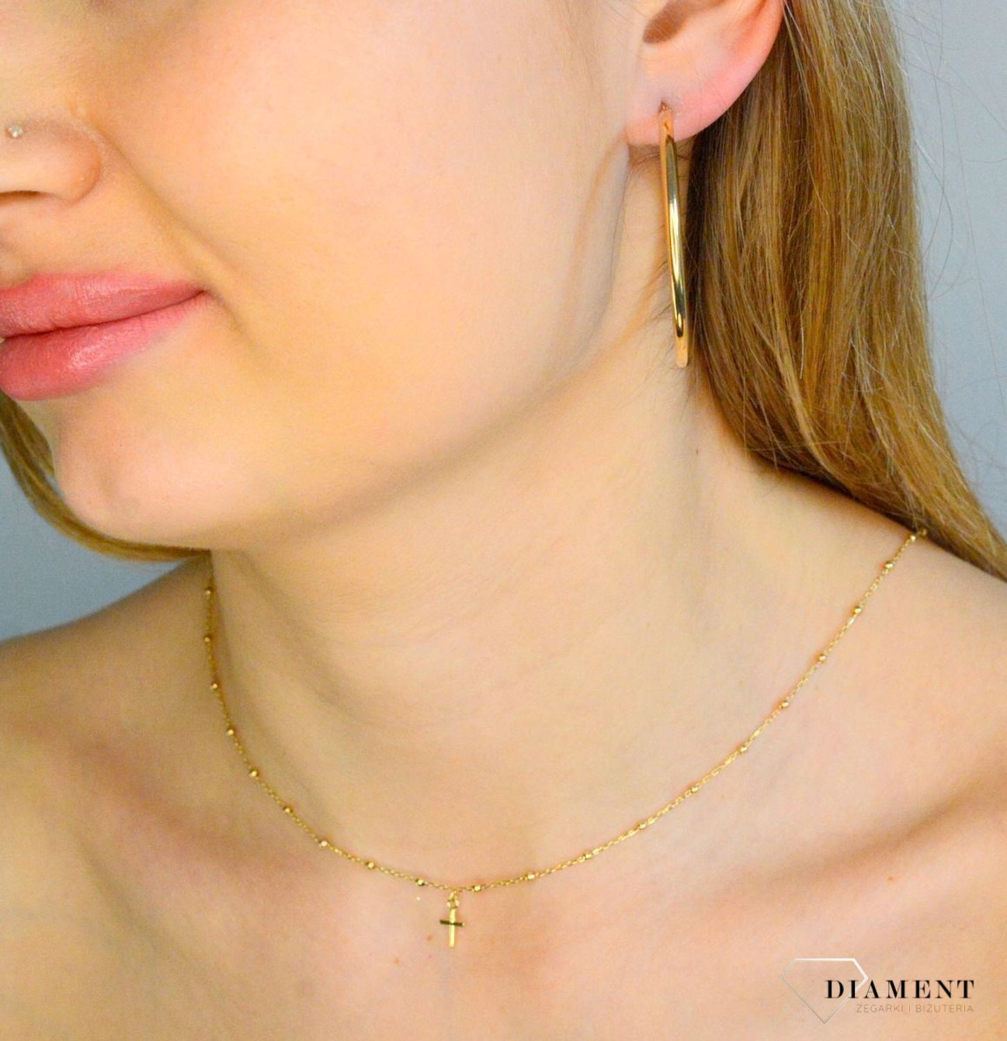 Złote kolczyki damskie 585 duże koła DIA-KLC-11216-585.jpg