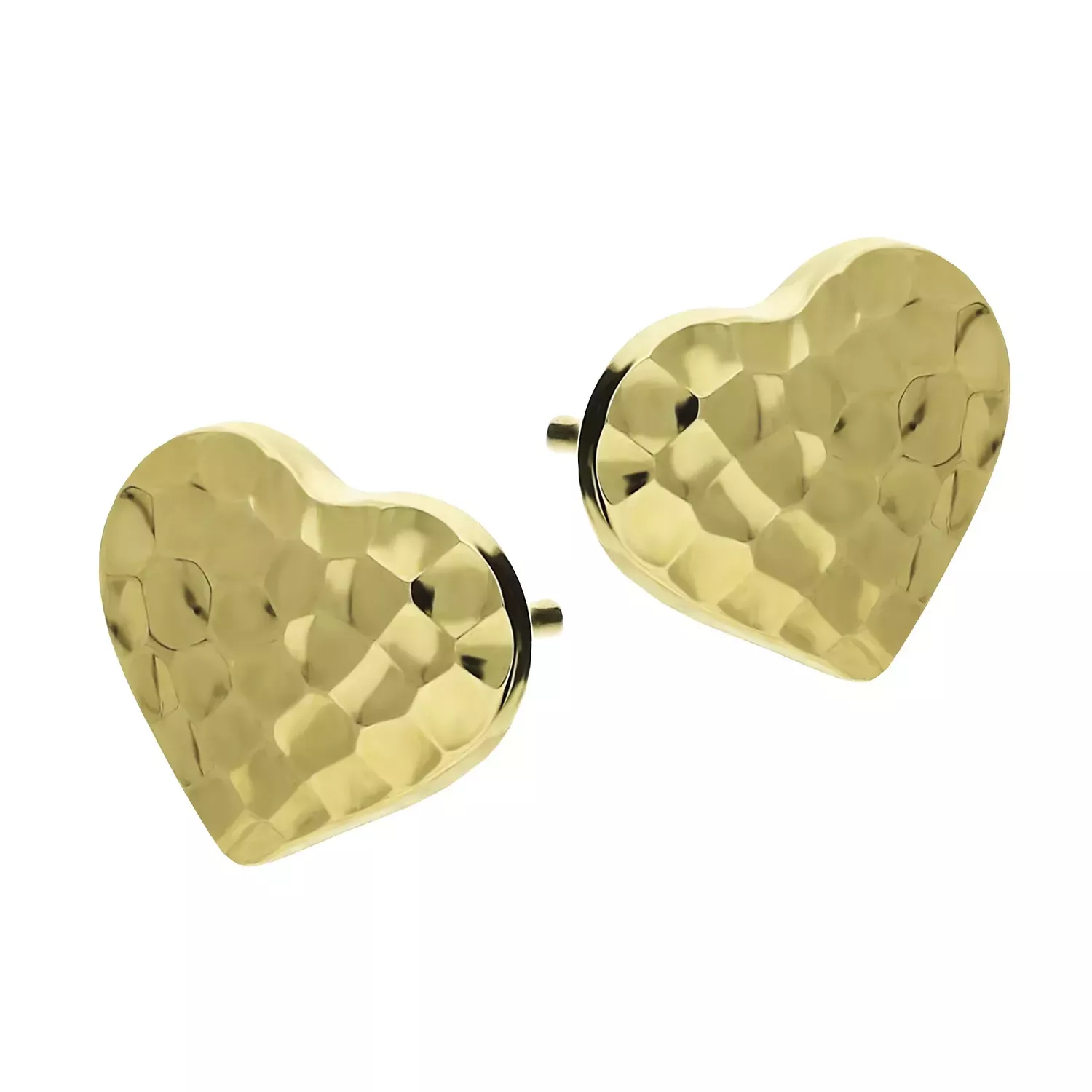 Kolczyki damskie złote 585 Wkrętki grawerowane serduszka DIA-KLC-11217-585.webp