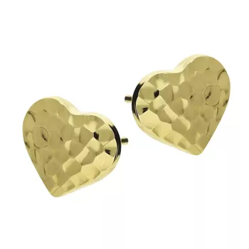 Kolczyki damskie złote 585 Wkrętki grawerowane serduszka DIA-KLC-11217-585.webp